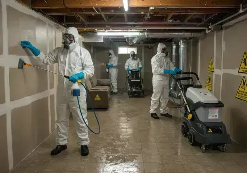 Basement Moisture Removal and Structural Drying process in Dade County, MO